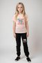Tis Printed Girl's Short Sleeve T-Shirt and Sweatpants Set