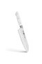 7" Santoku Knife German Stainless Steel X30Cr13 Kitchen Granton Knife White ABS Handle