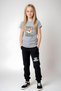 Stay Paw-Sitive Printed Girls Short Sleeve T-Shirt and Sweatpants Bottom-Top Set