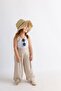 Gathered Linen Girl's Trousers with Bodice