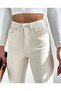 Women's Beige High Waist Mom Lycra Jeans 2024 - 2