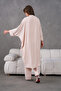 Women's Leopard Patterned Stone Embroidered Linen Kimono and Trousers Bottom Top Set - 6