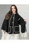 Black Cashmere Cardigan Jacket with Embroidery Detail - Stylish and Warm - 2
