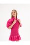 Girl's Balloon Sleeve Gipe Size Ruffle Dress