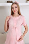 Maternity Pajama Set Buttoned Lace Trimmed Suitable for Breastfeeding / Hijab / Slippers and Crown - 4