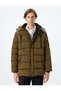 Inflatable Coat with Faux Fur Hood, Label Detail, Slim Fit, Zipper Closure - 3