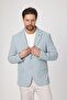 Waffle Men's Ice Blue Waffle Pattern Cotton Blended Lycra Stretchy Fabric Four Seasons Blazer Jacket