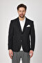 Waffle Men's Black Waffle Pattern Cotton Blended Lycra Stretchy Fabric Four Seasons Blazer Jacket