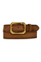 100% Genuine Leather, Gold Buckle, 4 cm Suede Milk Brown Women's Belt; Jeans, Sports Belt=Suede.08.Sütka
