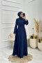 Women's Lacing Detailed Jacquard Islamic Dress Nms044 - 4