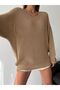 Women's Mink V-Neck Thessaloniki Knit Oversize Knitwear Sweater