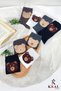 Women Men Cute Teddy Bear Model (4 Pairs) College Cotton Anti-Sweat Socks Set - 3