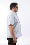 Short Sleeve Light Blue-White Cotton Men's Shirt Kk-8049-Tss - 6