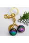Steel Bag Accessory Multicolor Cherry Charm Gold Color