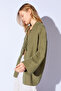 Muslin Natural Cotton Tied Kimono Shirt |   Khaki Mks 161023 -01 - 2