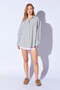 Khaki Boyfriend Casual Wrinkled Striped Women's Shirt |   Ek100610021 - 3