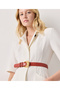 Crocodile Skin Patterned Belt - 2