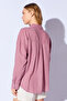 Dusty Rose Viscose Linen Washed Soft Textured Women's Shirt Ek 100610013 - 5