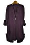 Plus Size Combed Cotton Stone Long Cardigan - 2