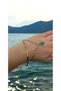 Women's Gold Color Blue Eyes Steel Bracelet