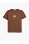 Crew Neck Slogan Printed Cotton Short Sleeve Slim Fit T-Shirt