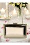 Gold Gold Dore Color Skin Leather Matte Leather Evening Dress Bag Evening Bag Engagement Wedding Bag - 4