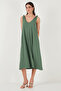 Oversize Fit V-Neck Midi Length Basic Dress Dress 6788688 - 3