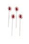 4-Pack of Burgundy Ruby ​​Stone Scarf Pins. The Pin of the Shawl. The Turban Pin. The Headscarf Needle. Pin for Scarf and Shawl. - 5