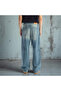 Men's Self-Belted Loose Cut Jean Baggy Jeans - 3