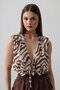 Shilsee Women Crop Woven Bluz Front Tie Multicolor