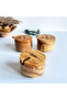 Set of 3 Natural Olive Tree Wooden Bowl Spice Rack Coffee, Sugar, Salt with Spoons - 4