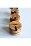 Set of 3 Natural Olive Tree Wooden Bowl Spice Rack Coffee, Sugar, Salt with Spoons - 6