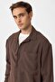 Brown Relax Fit Modal Fabric Men's Shirt - 4