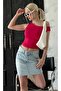 Fuşya Düşük Omuz Basic T-shirt Sh224 - 3