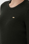Women's Green Crew Neck Basic Sweater 50312922-Vr054 - 7