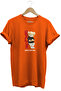 Cute Teddy Bear Relax Bear Design Stylish Printed 100% Cotton Regular Fit Crew Neck Orange T-Shirt