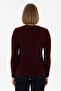 Women's Dark Burgundy Crew Neck Basic Sweater 50312922 -Vr175 - 5