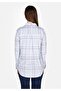 Regular Fit Shirt Neck Plaid Women's Blue Long Sleeve Shirt - 2
