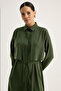 Dark Green Medina Silk Dress - 4