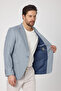 Alturo Men's Blue Spring-Summer Honeycomb Pattern Regular Fit Blazer Jacket - 4