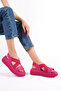 733-pmb Thick Serrated Sole Pink Platform Women's Slippers