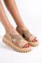 733-n Thick Serrated Sole Nude Platform Women's Slippers - 2