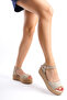 Women's Suede Platform Espadrille Beige -Mcrgn290-Bj - 3