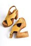 Women's Suede Clogs Sandals Mustard - Mcgvn1502 - Hrd - 5