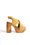 Women's Suede Clogs Sandals Mustard - Mcgvn1502 - Hrd - 3