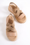 733-n Thick Serrated Sole Nude Platform Women's Slippers