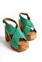 Women's Suede Clogs Sandals Green - Mcgvn1502 - Y
