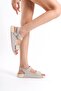 Summer Women's Special Sole Genuine Leather Beige Sandals -Mssr90-Bj - 4