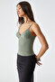 Lillean Women's Double Breasted Collar Slim Thin Tulle Khaki Blouse - 3