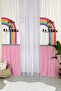 Rainbow Pattern Velvet Baby and Kids Room Background Curtain - Pink